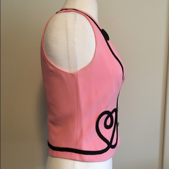Moschino Cheap and Chic Vest black Rope 4 gold  Buttons sz M runs small - Picture 4 of 8