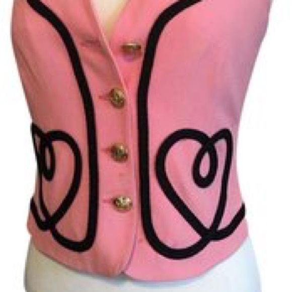 Moschino Cheap and Chic Vest black Rope 4 gold  Buttons sz M runs small - Picture 2 of 8