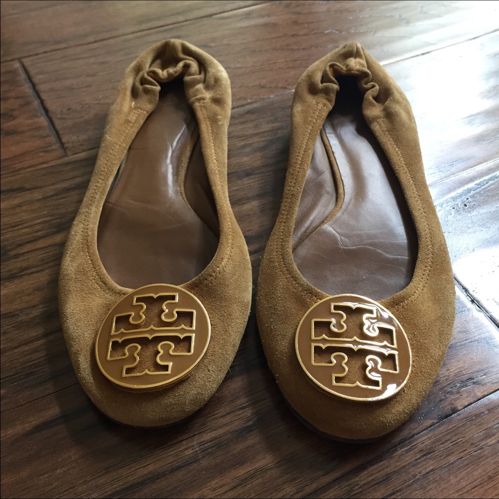Tory Burch Reva suede ballet flats tan size 9.5