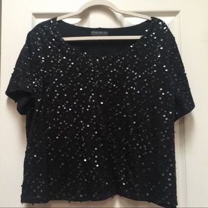 Sequin crop too