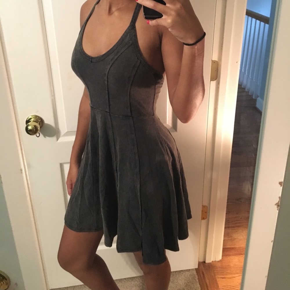 Soft Charcoal Skater Dress