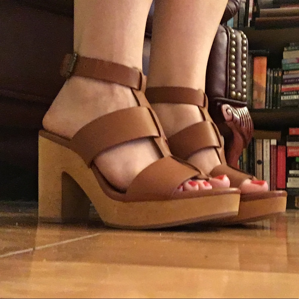 Madewell Brown Leather Platform Sandals