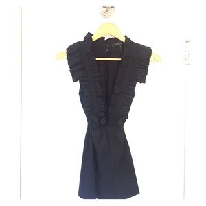 BCBG Black Ruffle Top
