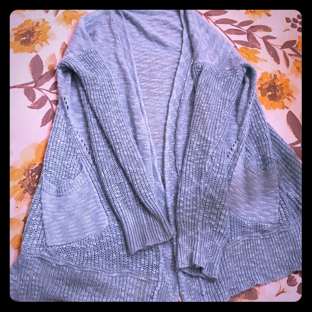 YA Los Angeles Teal Oversized Open Sweater