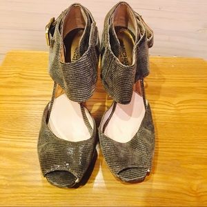 Michael Kors snakeskin buckle stilletos size 7.5