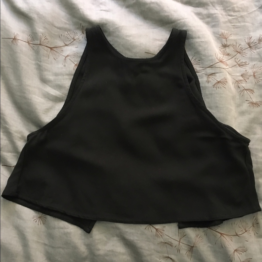 Talula Black Open-back Crop Top