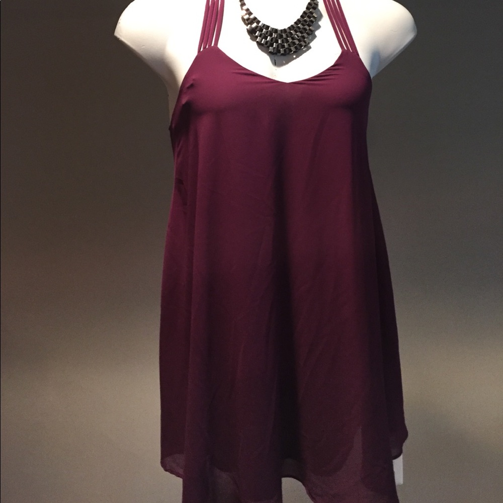 Staccato Small Wine Color Dress strap detail NWOT