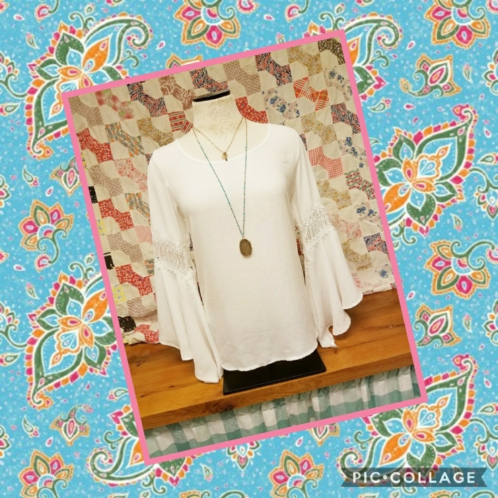 Boho white top