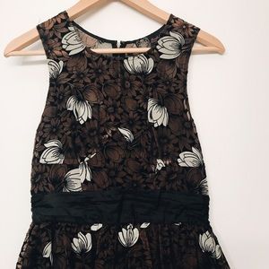 Tracy Reese Brown and Black Velvet floral dress