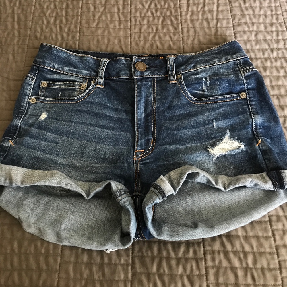 High-waisted American Eagle denim shorts