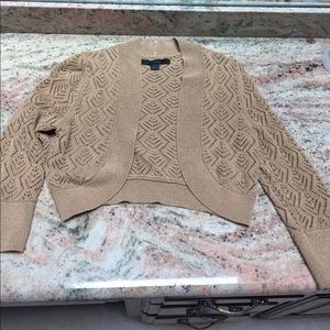 Express camel shrug with metallic detail