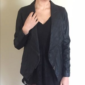 BB Dakota Ellif Faux Leather Jacket w/ Knit Sleeve