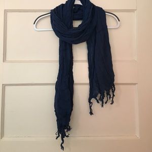 Blue Linen Scarf