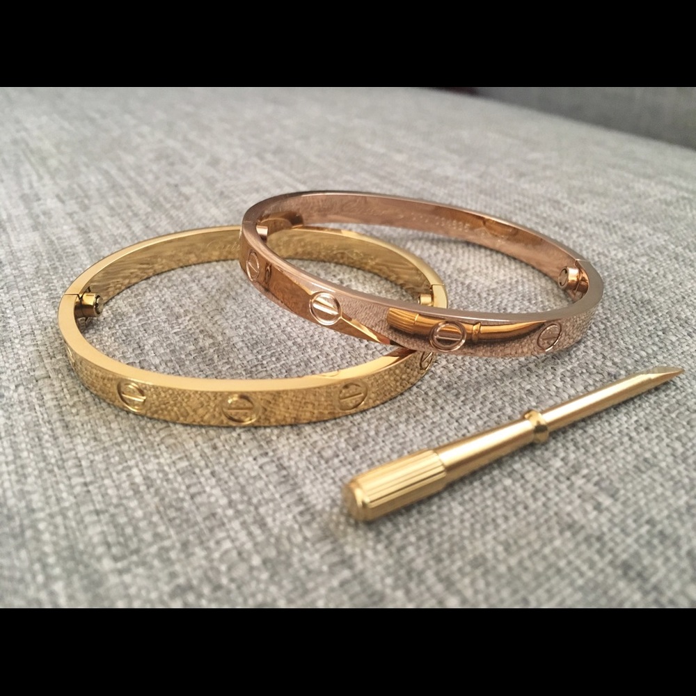Love bracelet Gold/Rose Gold 16cm diameter