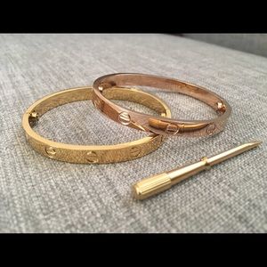 Love bracelet Gold/Rose Gold 16cm diameter