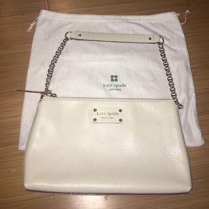 Kate Spade white wrist clutch with Dust bag