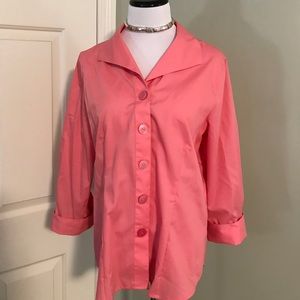 Coral Pink Foxcroft Wrinkle-Free Fitted Blouse