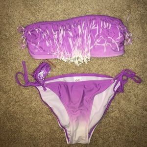 Purple and white fade bathing suit