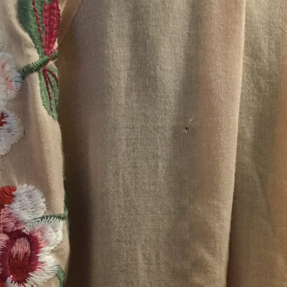 LAST ONE! PLEASE READ! Tan Embroidered Top - Picture 5 of 6