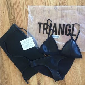 Triangl Black Leather Bikini W/ Bag (Size XS/S)