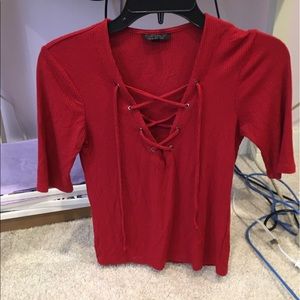 Lace up tshirt from Topshop