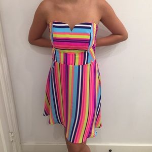 Alice & Trixie striped strapless dress