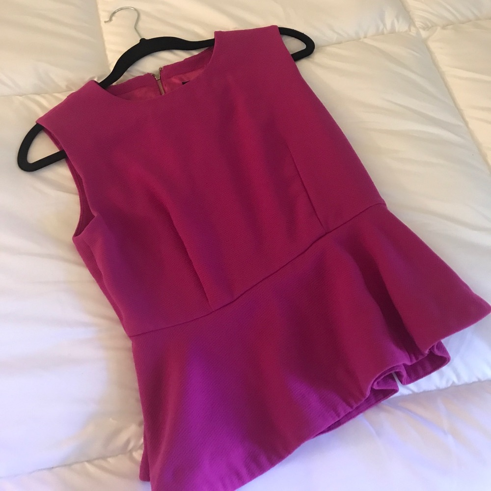 Forever 21 peplum hot pink top