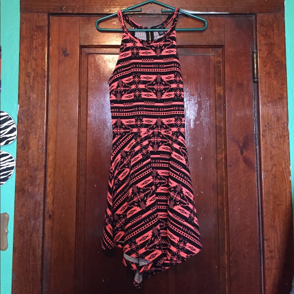 Pink and black detailed dress