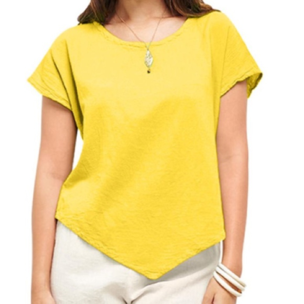 Oh My Gauze lemon yellow top size 3