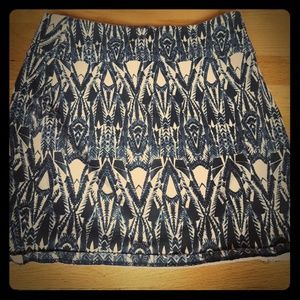 XS patterned body con skirt American Eagle