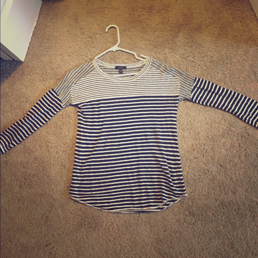 J crew striped tissue tee xs