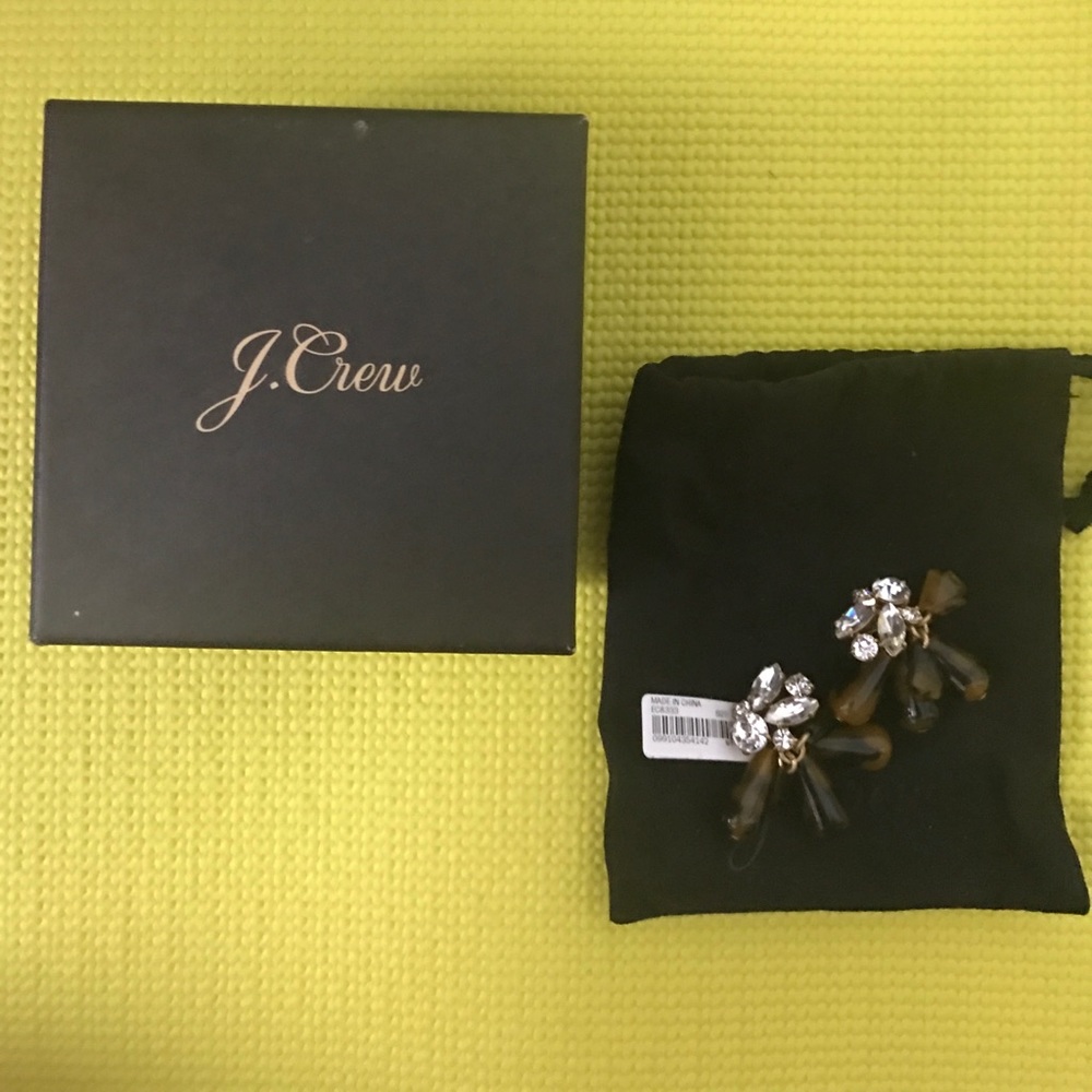 Jcrew tortoise and rhinestone earrings