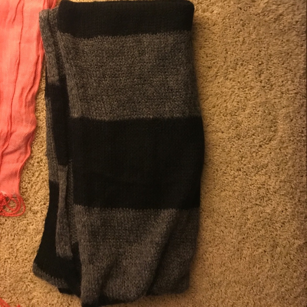 Black and gray striped Infinity scarf