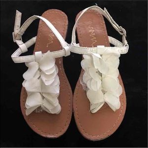 White floral sandals