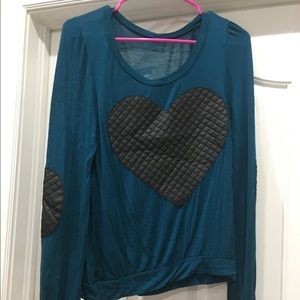 Teal and black soft tee