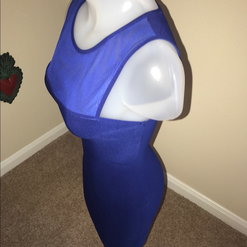 🕶 Royal Bodycon Mesh mini dress with silver zip