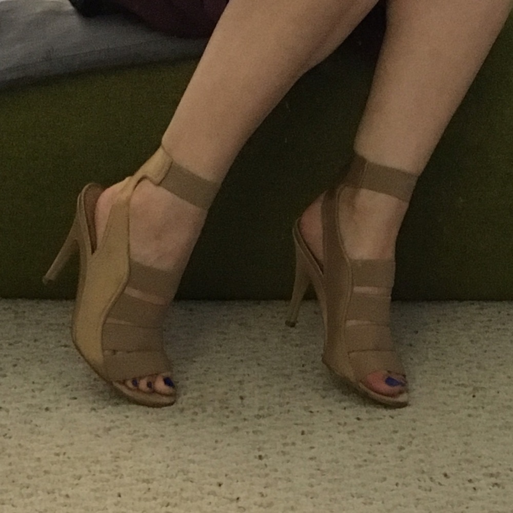 Stella McCartney Nude Silk Heels