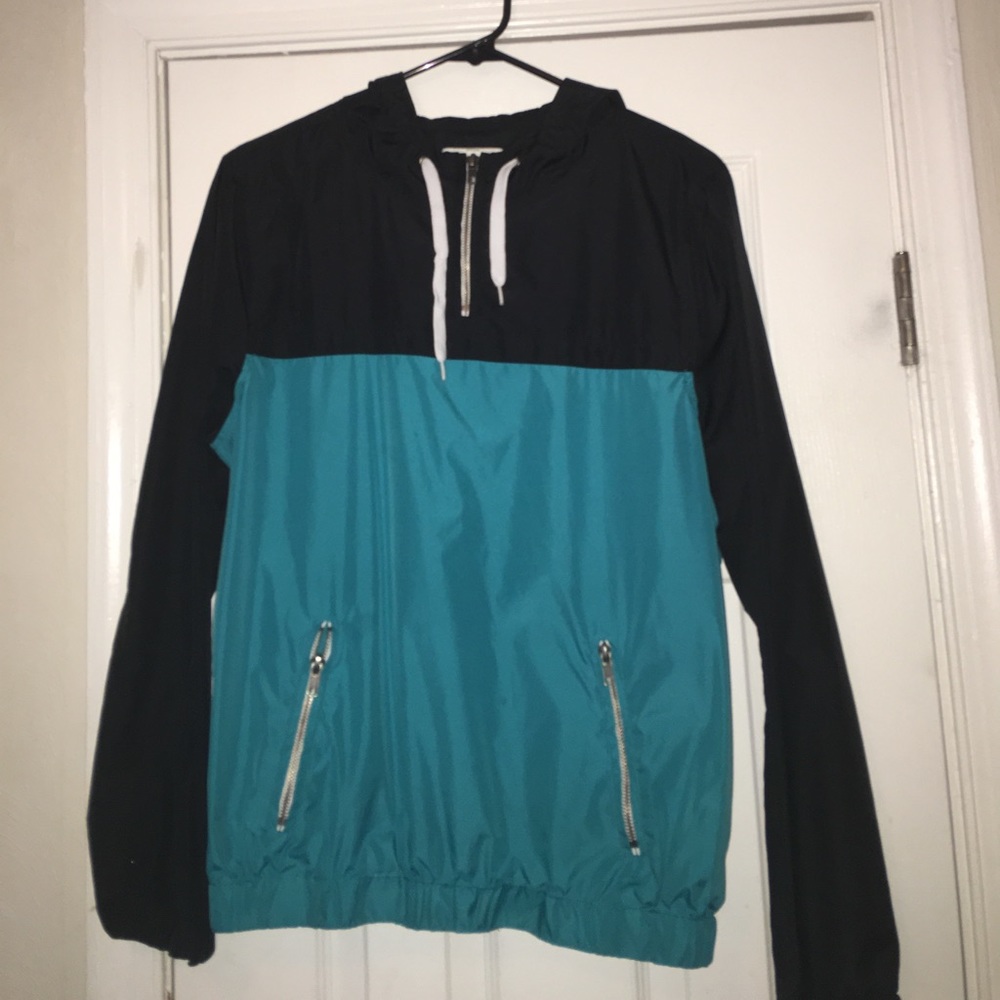 Teal and Black Windbreaker