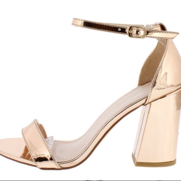 "Bounce" Rose Gold Block Heels - Picture 5 of 6