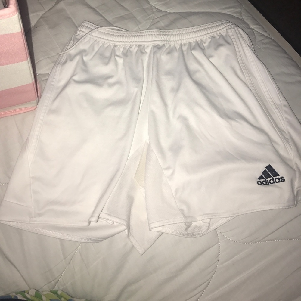 White adidas shorts