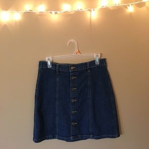 Button-Up Denim Skirt