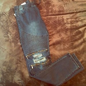 large denim joggers