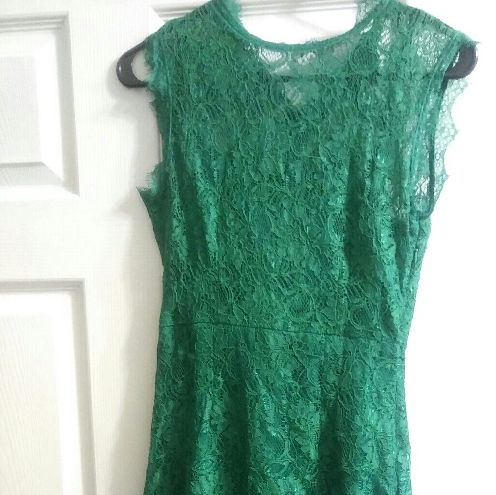 Green lace dress