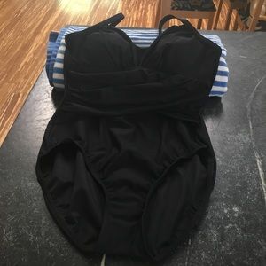 Lands End slimmer black one piece suit