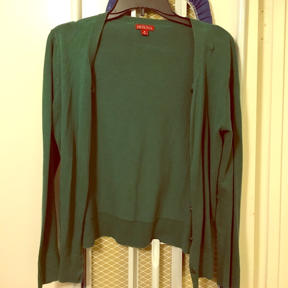 Forest green cardigan
