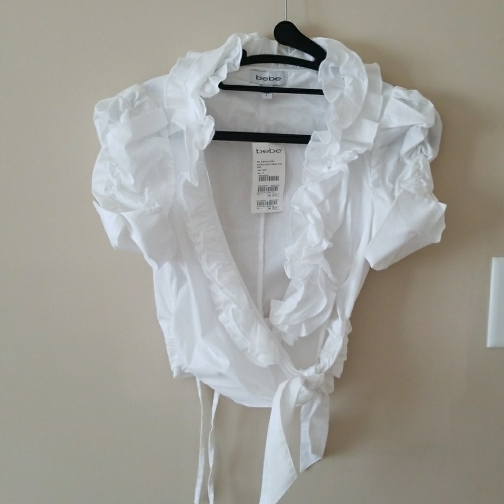 Ruffle neck bebe top