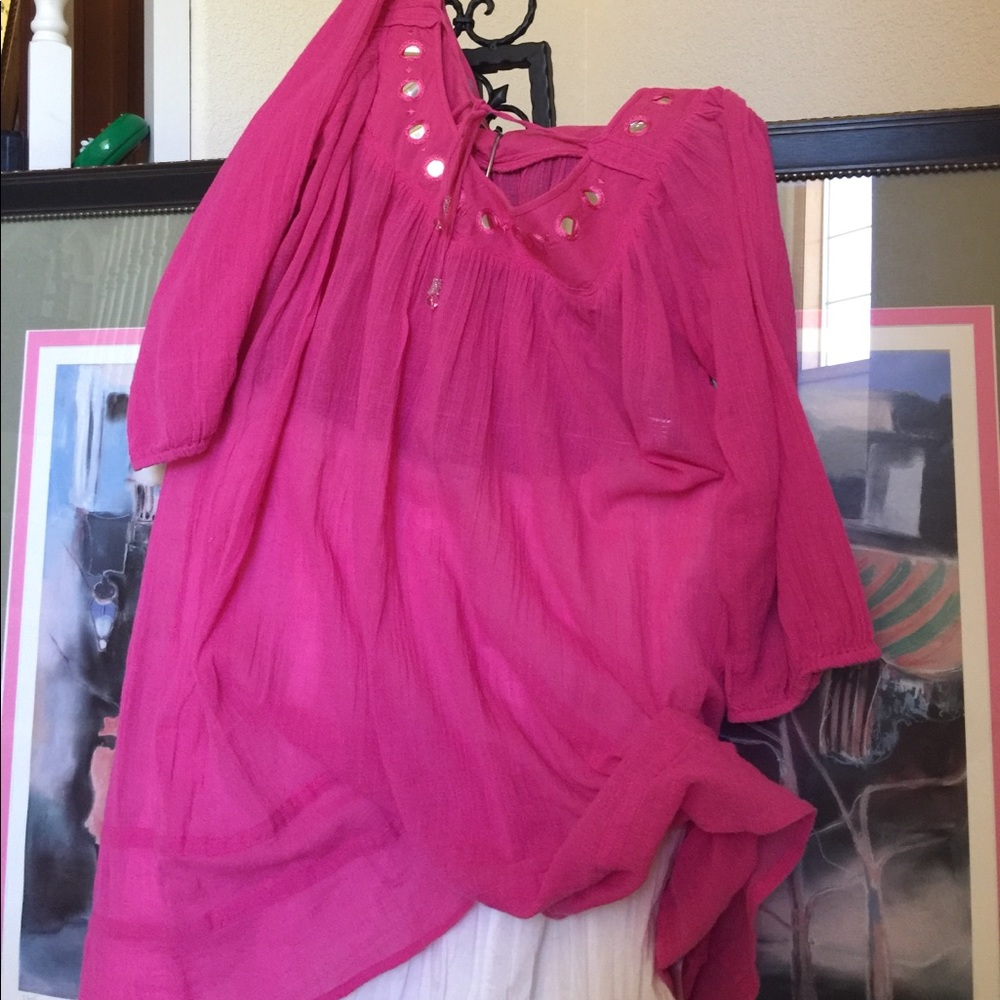 VTG CALYPSO Mirrored Gauze Tunic or Coverup OSFA