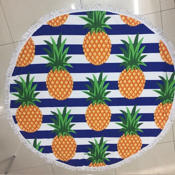 Other - Pineapple Round Beach Towel
