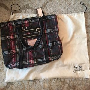 Red and Black Coach Poppy Purse