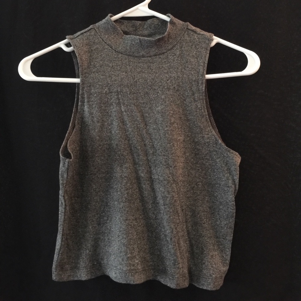 High Neck Gray Top